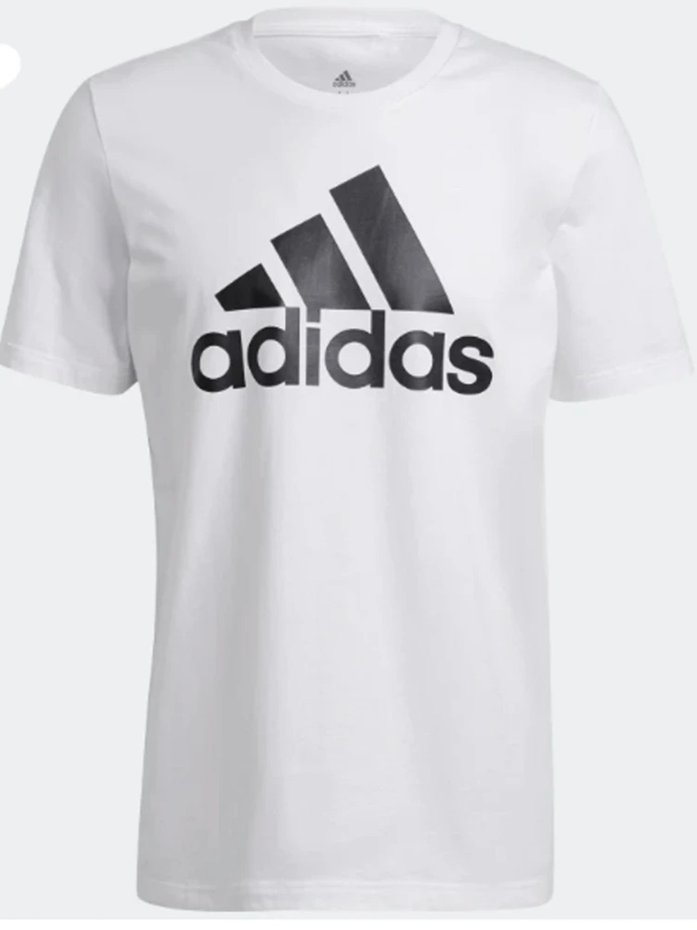 adidas White Tee with Black Logo Short Sleeve